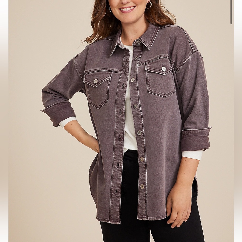 Maurices Color Denim Button-up
Shacket Jean Jacket XL